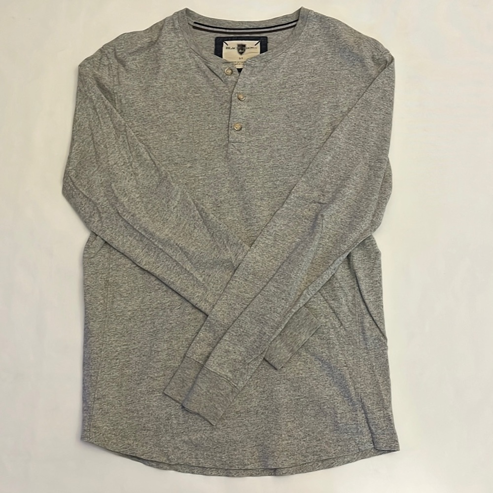 Men’s Black Brown Henley - Light Grey